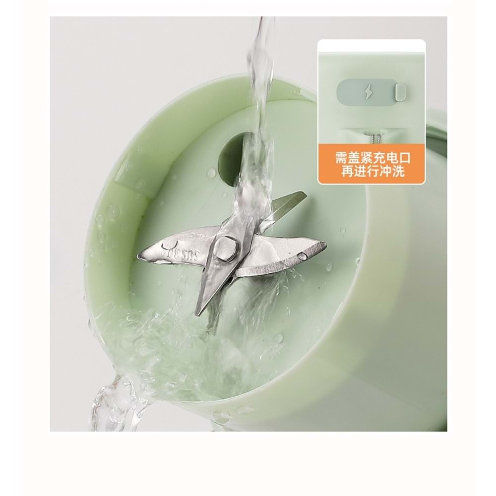 Katjmer Fruvia Blfrv-001 350ml Elektrikli Meyve Sıkacağı Kupası, 5W 18000 RPM Taşınabilir Blender USB Şarj Edilebilir Elektrikli
