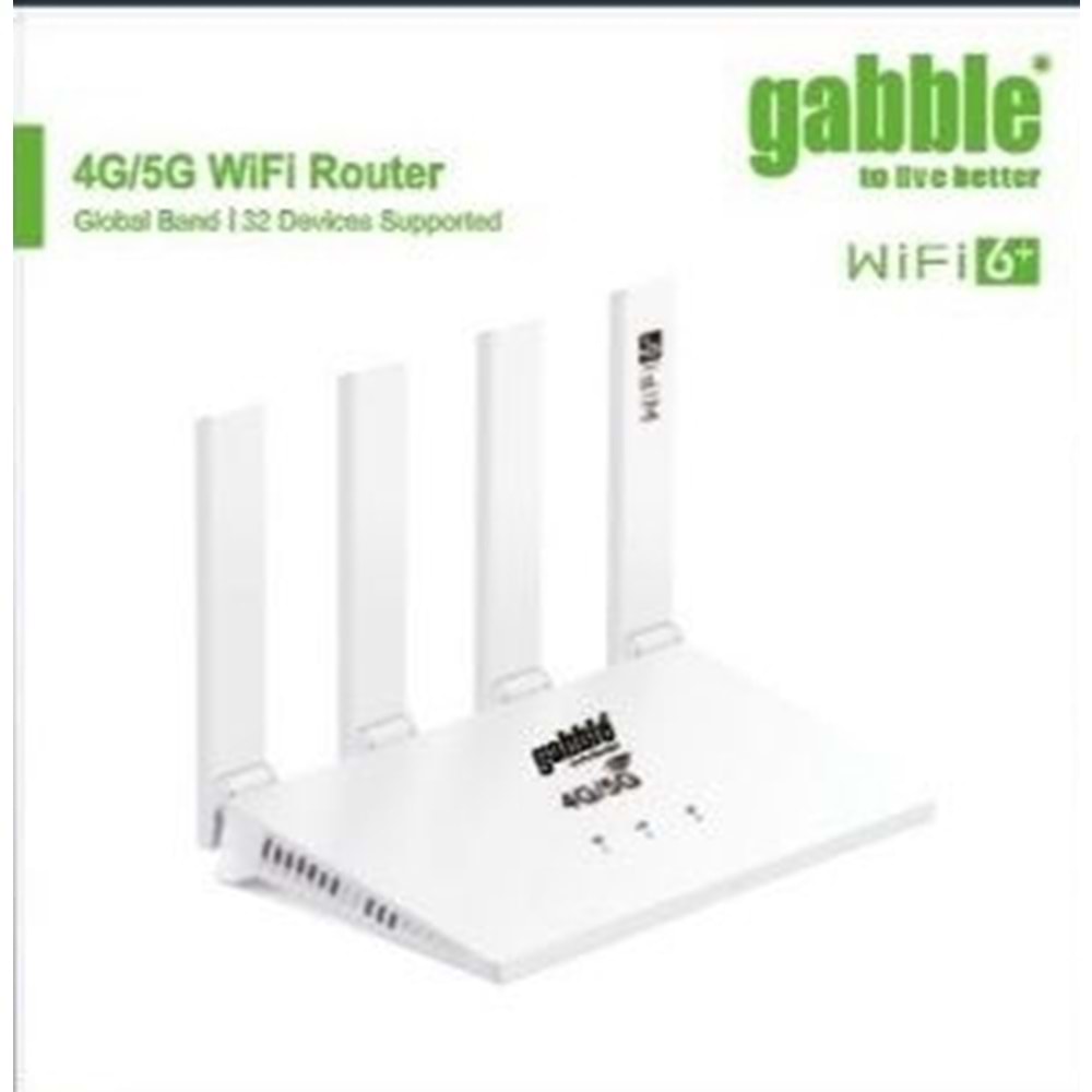 Gabble GAB-GB8201 4Antenli 4G Kablosuz Yönlendirici wifi 6+ 300 Mbps 4G Sim Kartlı