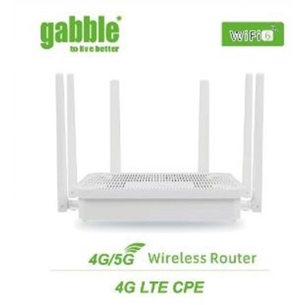 Gabble GAB-GB8404 6Antenli 4G Kablosuz Yönlendirici wifi 6+ 300 Mbps 4G Sim Kartlı