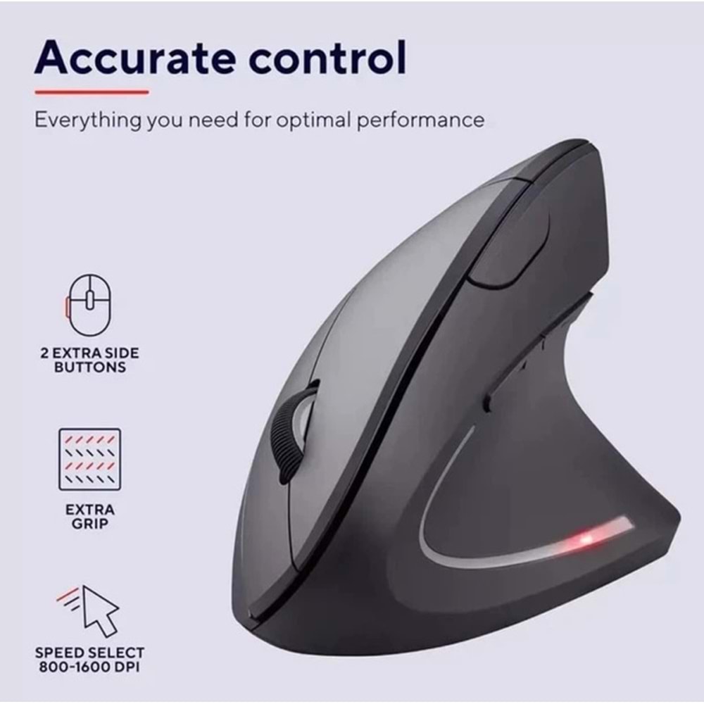 Jedel W925 2.4G Ergonomik Optik Dikey Tasarım Kablosuz Fare Yumuşak Dokunuşlu