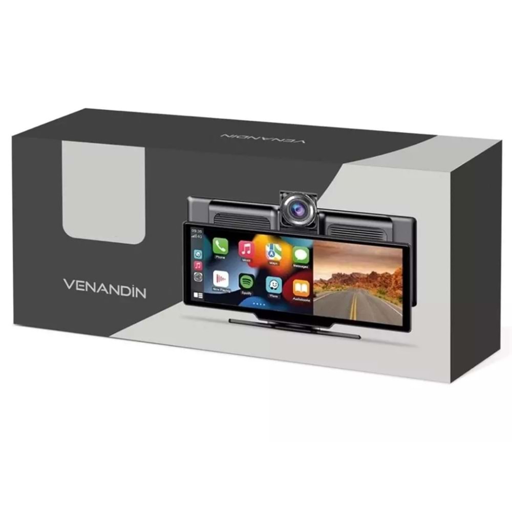 Venandin NVXPRO 10,26 inç IPS HD Taşınabilir Monitör, Kablosuz Carplay Ekranı, Kablosuz Android Auto Araç Ekranı, Evrensel Multimedya Araç Stereo Sistemi