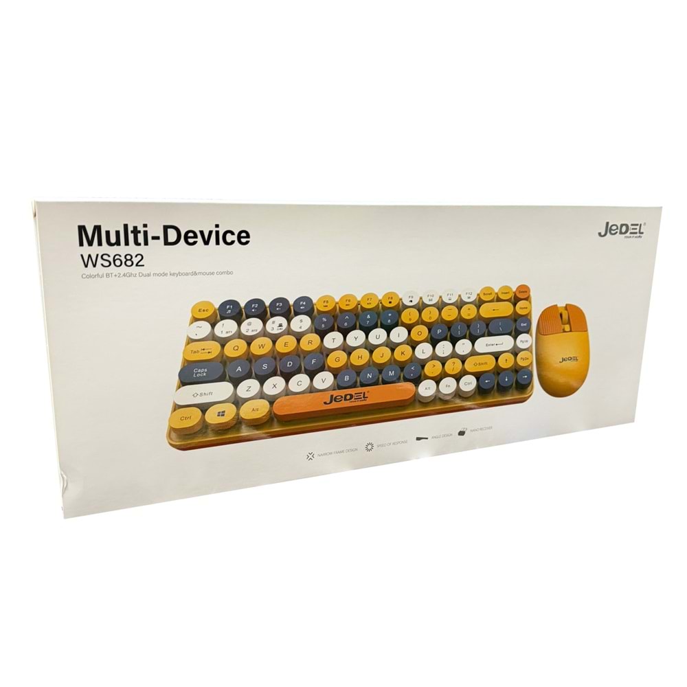 Jedel WS682B BT Kablosuz ve Bluetooth Klavye Mouse Set