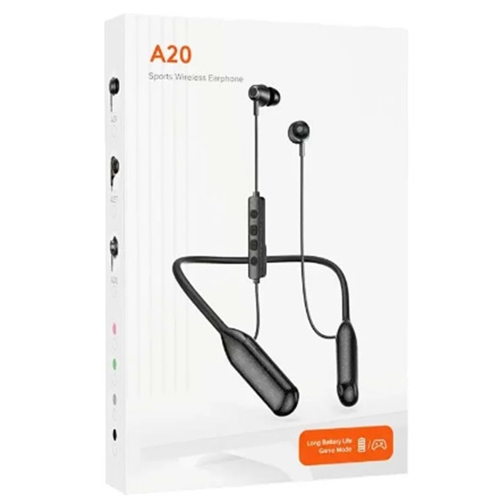 Carboon A20 Boyun Askılı Kablosuz Bluetooth 5.4 Kulaklık Uzun Pil Ömrü Oyun Gaming Modlu