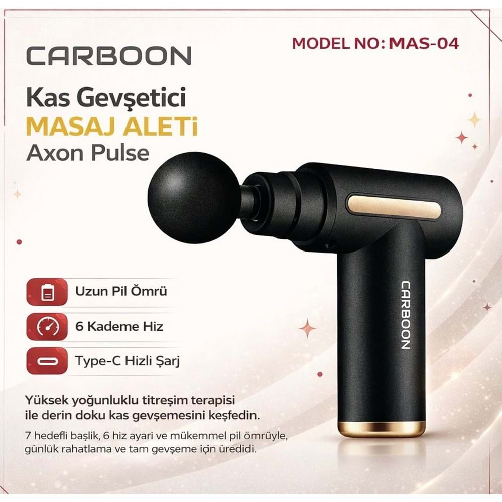 Carboon MAS-04 Masaj Aleti 4 Başlıklı Dokunmatik