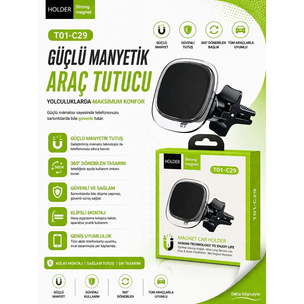 Carboon T01-C29 Manyetik Telefon Tutucu