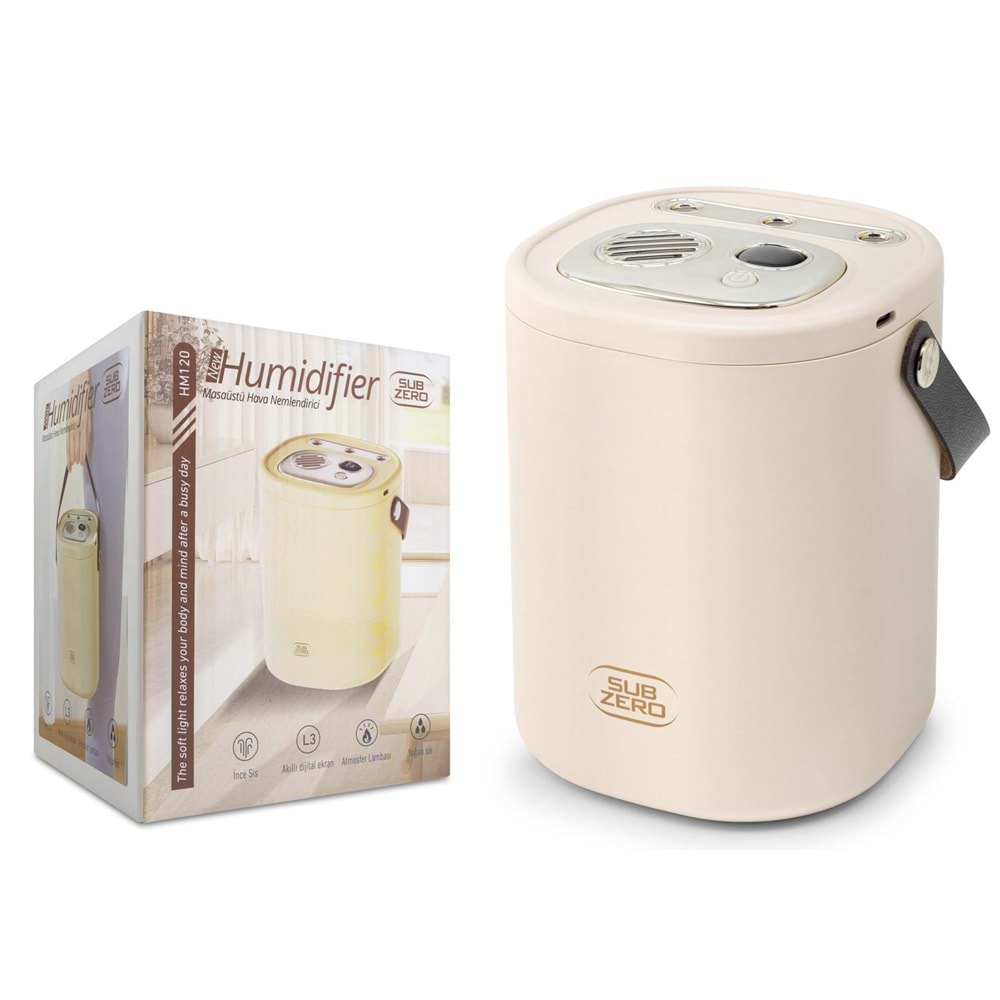 Subzero HM120 2000 ml Kapasiteli Su Haznesi 3Spreyli Kullanım-Akıllı dijital Nemlendirici