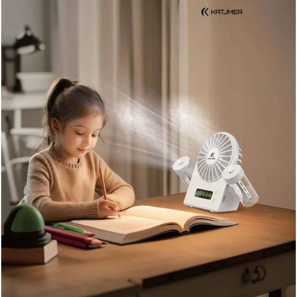 Katjmer KTFN-08 Buharlı Masaüstü USB Şarjlı Fan