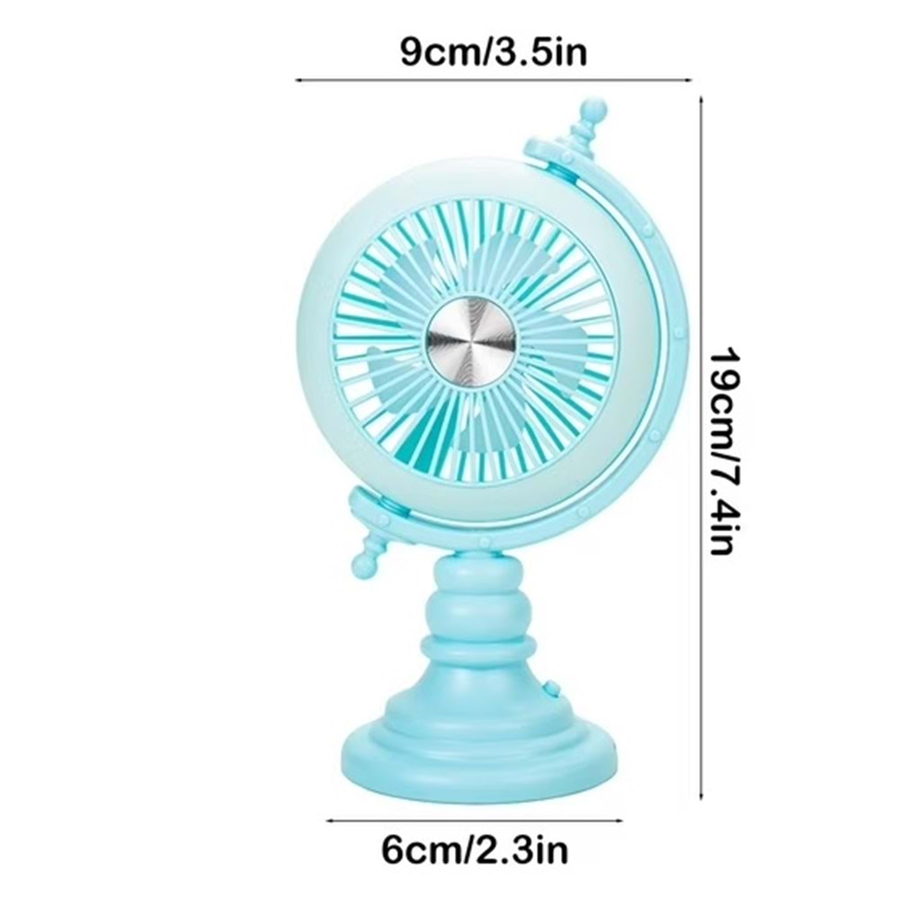 Katjmer KTFN-15 Masaüstü USB Işıklı Şarjlı Fan