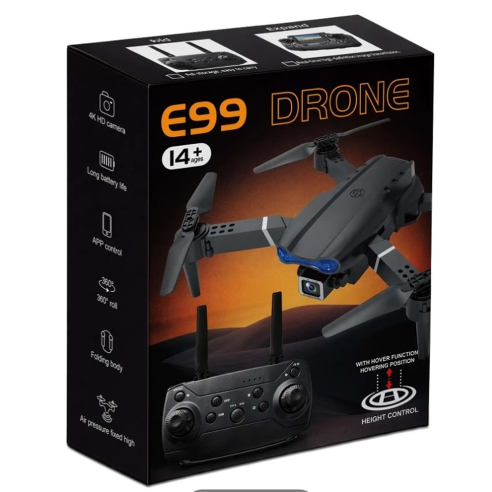 Katjmer E99 Drone Pro Fotoğraf Video Kamera 4K Hd Kamera Işıklı