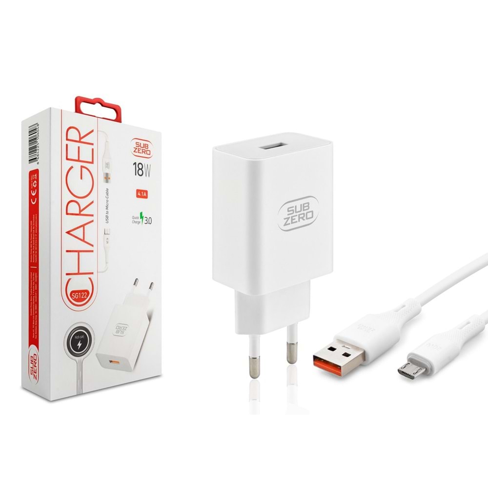 Subzero SG122 18W 4.1A Qualcomm Hızlı Micro Ev Şarj Aleti