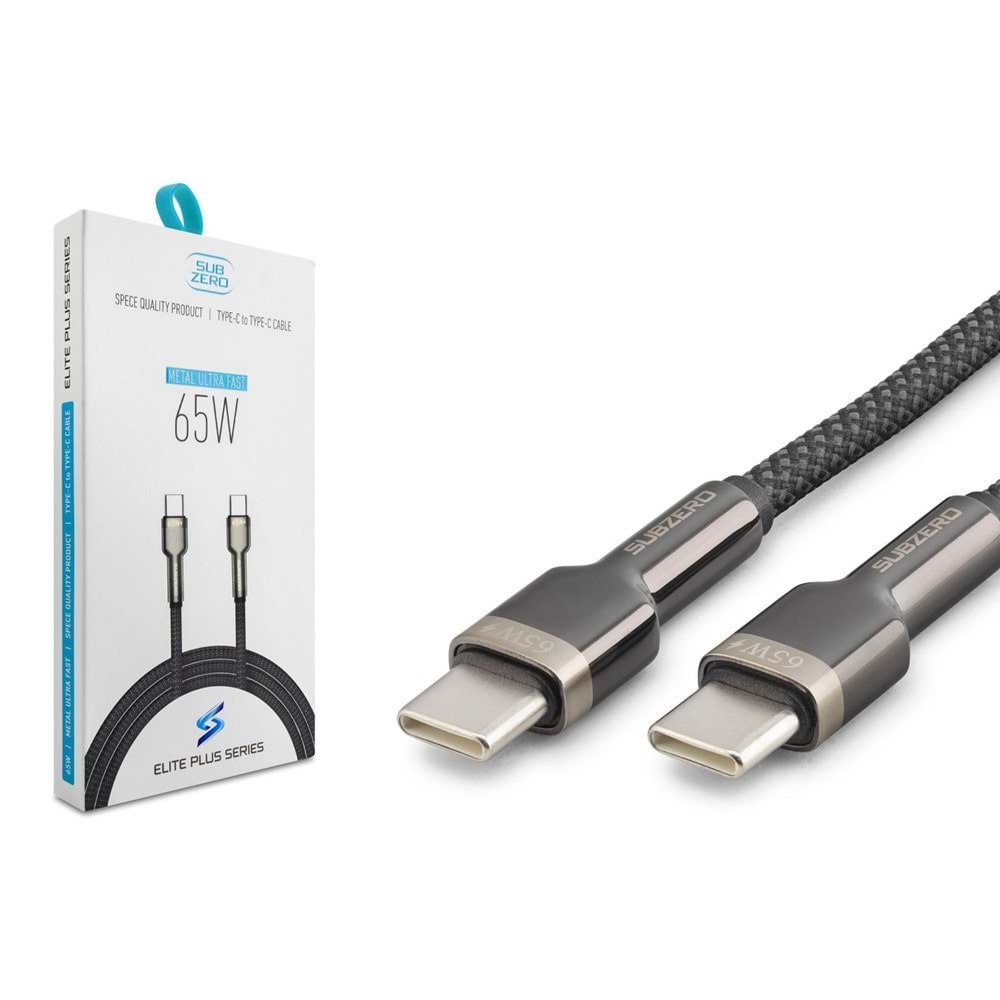 Subzero CL202 65W Örgülü Metal Başlık Type-C to Type-C Elite Plus Serisi