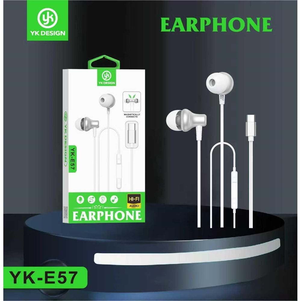 YK Design YK-E57 Tak Çalıştır Type-C Girişli Kulaklık