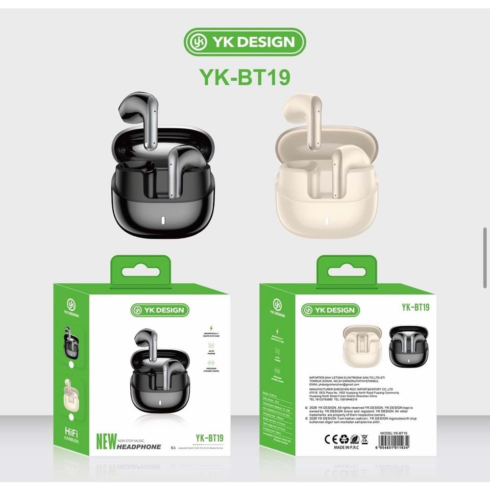 Yk desıgn YK-BT19 Earbus Bluetooth Kulaklık