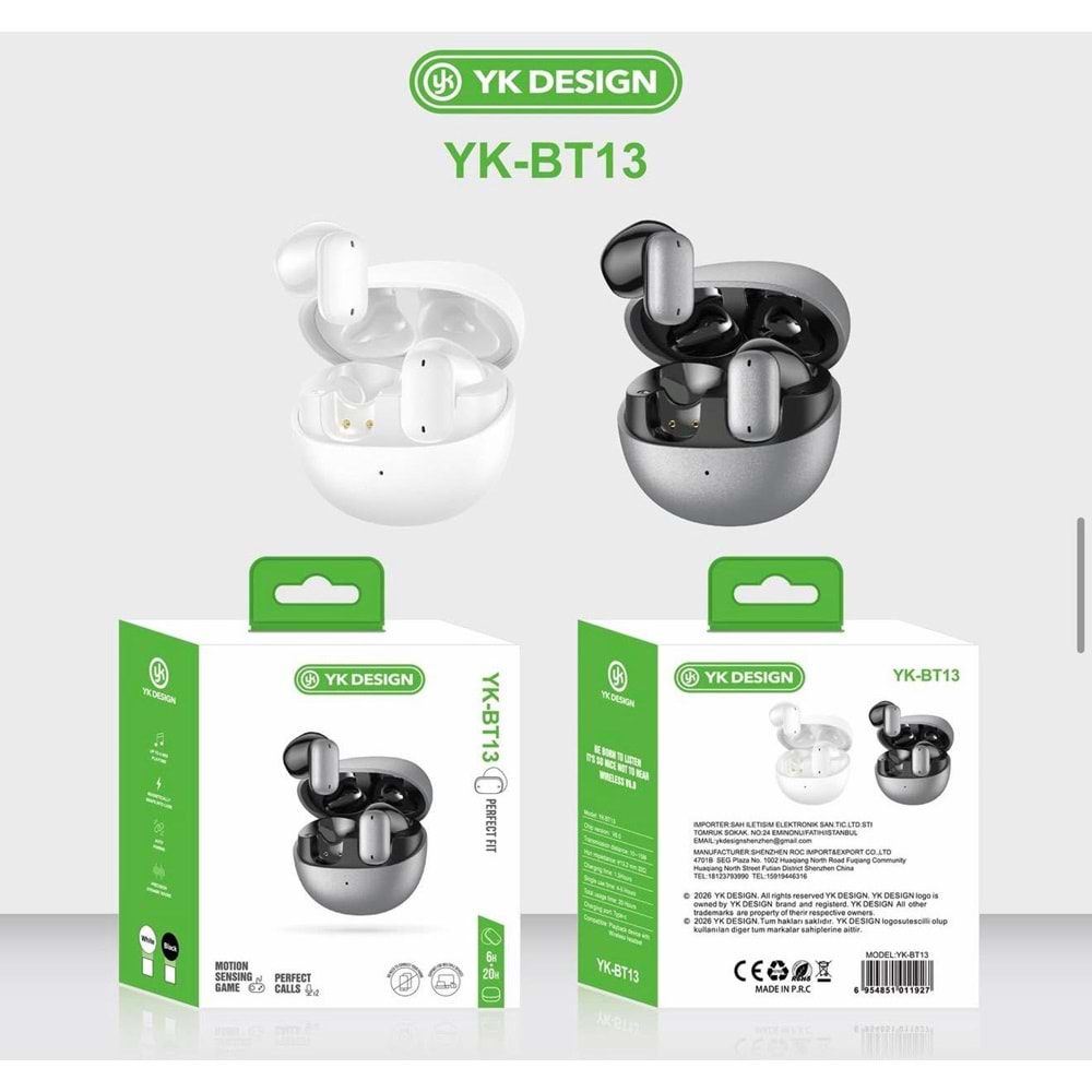 Yk desıgn YK-BT13 Earbus Bluetooth Kulaklık