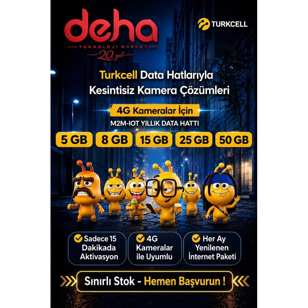 Turkcell Sim Kart 50GB Kameralar İçin (M2M-IOT) 1Yıllık Paket fiyat (İnternet olmayan yerlerdeki sim kartlı kameralar için)