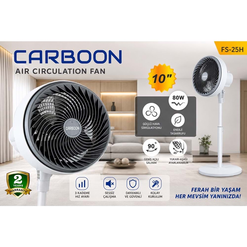 Carboon FS-25H Elektirkli 80W Vantilatör