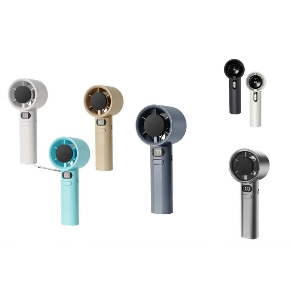 Carboon DD-5007 3 Kadameli Dijital Göstergeli USB Şarjlı El Fanı