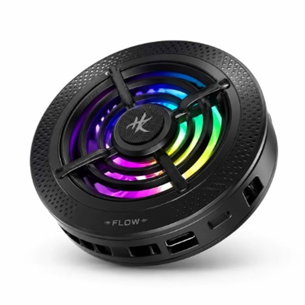 HK-2 Pro Manyetik Klipsli Telefon Soğutucu Fan RGB Isı Göstergeli Siyah