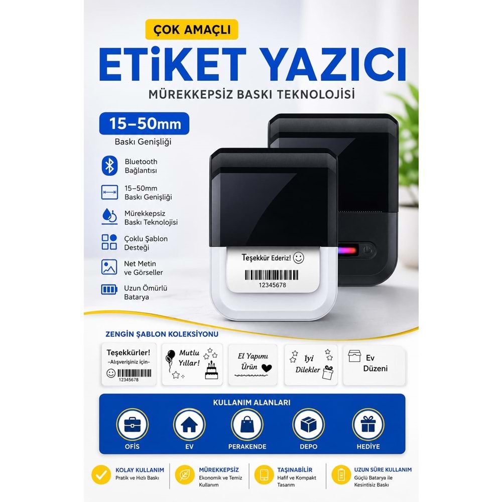 Yk Desıgn U1 Printer Etiket Yazıcı