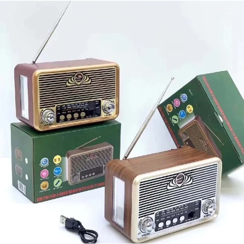 NNS NS-6675 Usb/Sd Mp3 Çalar Bluetooth Şarjlı Nostaljik Radyo