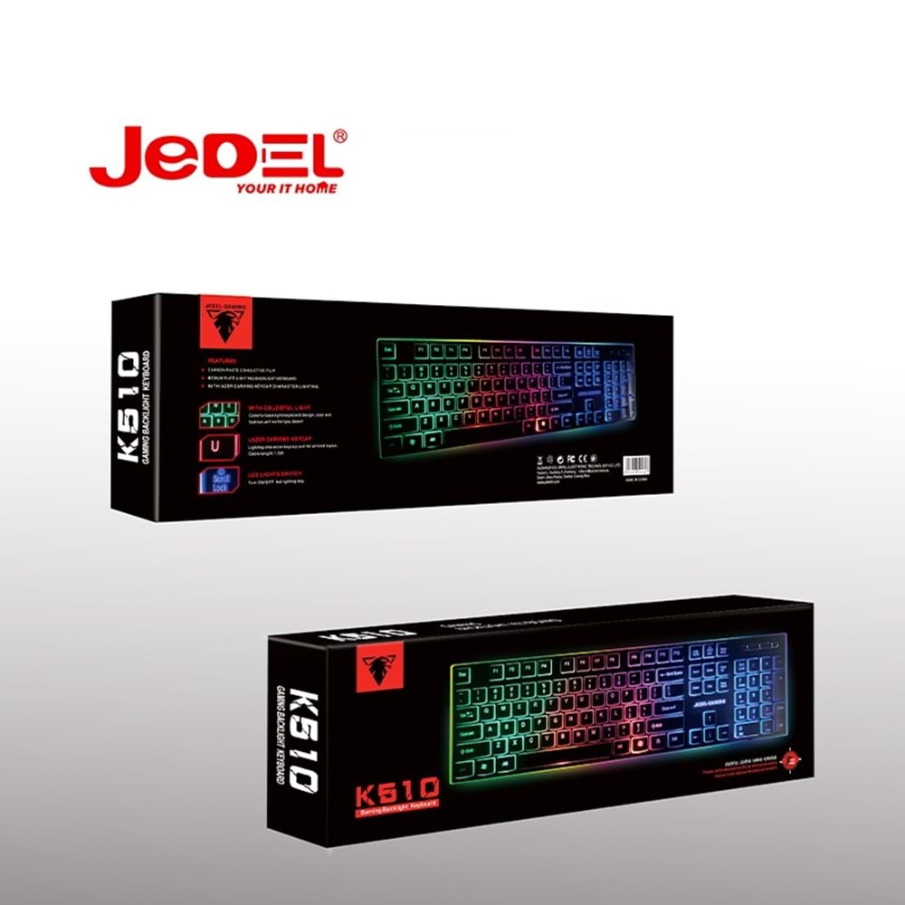 Jedel K510 RGB Aydınlatmalı Kablolu Ofis ve Gaming Klavye
