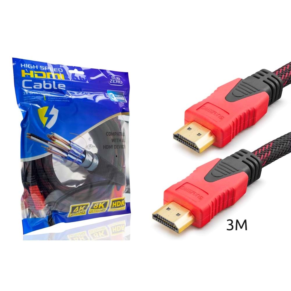 Subzero HDM30 Örgülü 3Mt Hdmı Kablo