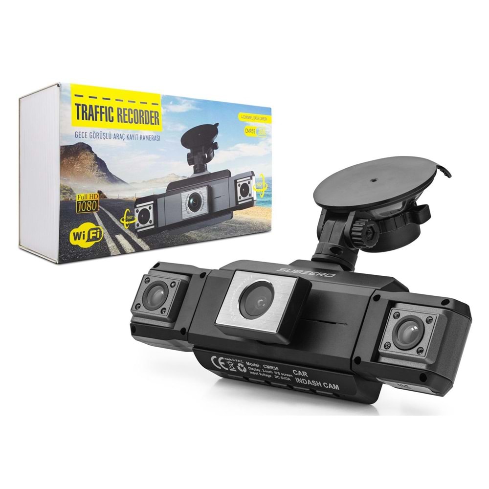 Subzero CMR55 360Derece Gece Görüşlü 1080p Full hd Wifi Araç Kamerası