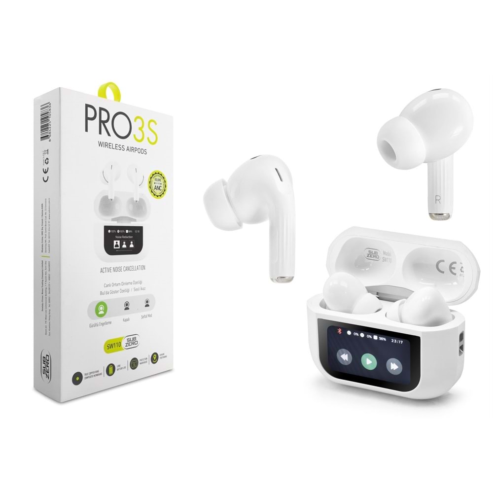 Subzero PRO3S SW110 ANC Dijital Ekranlı Bluetooth Kulaklık