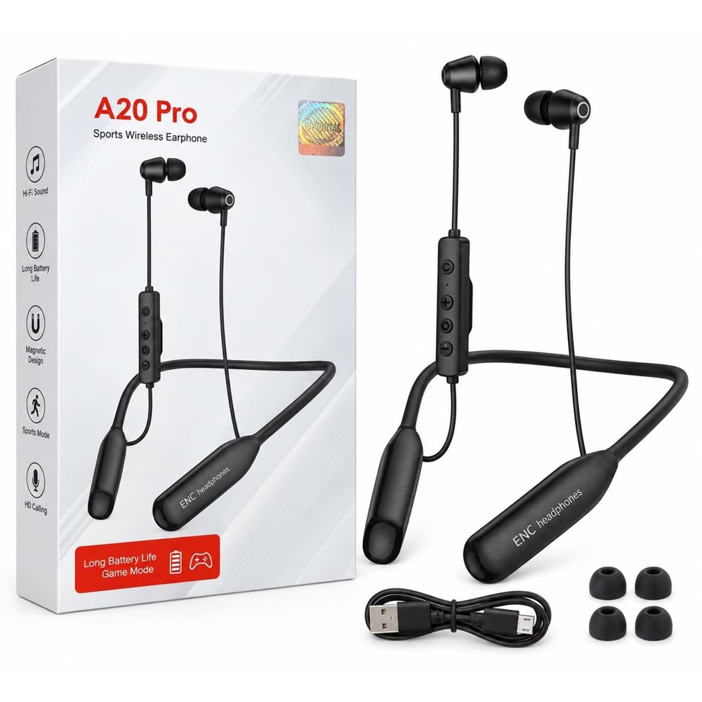 Nexer A20 Pro Boyun Askılı Kablosuz Bluetooth 5.4 Kulaklık Uzun Pil Ömrü Oyun Gaming Modlu