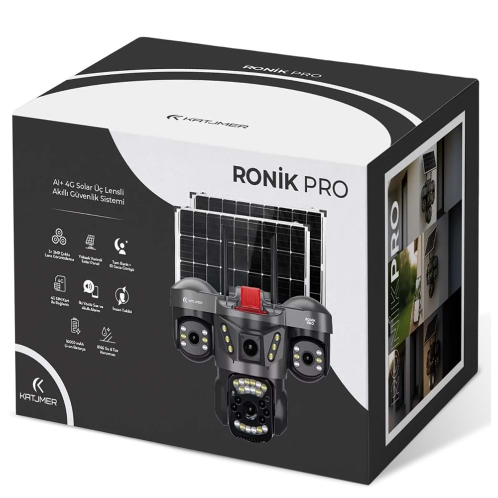 Katjmer Ronik Pro Camrnk-002 3 Kameralı 4G Sim Kartlı Güvenlik Kamerası