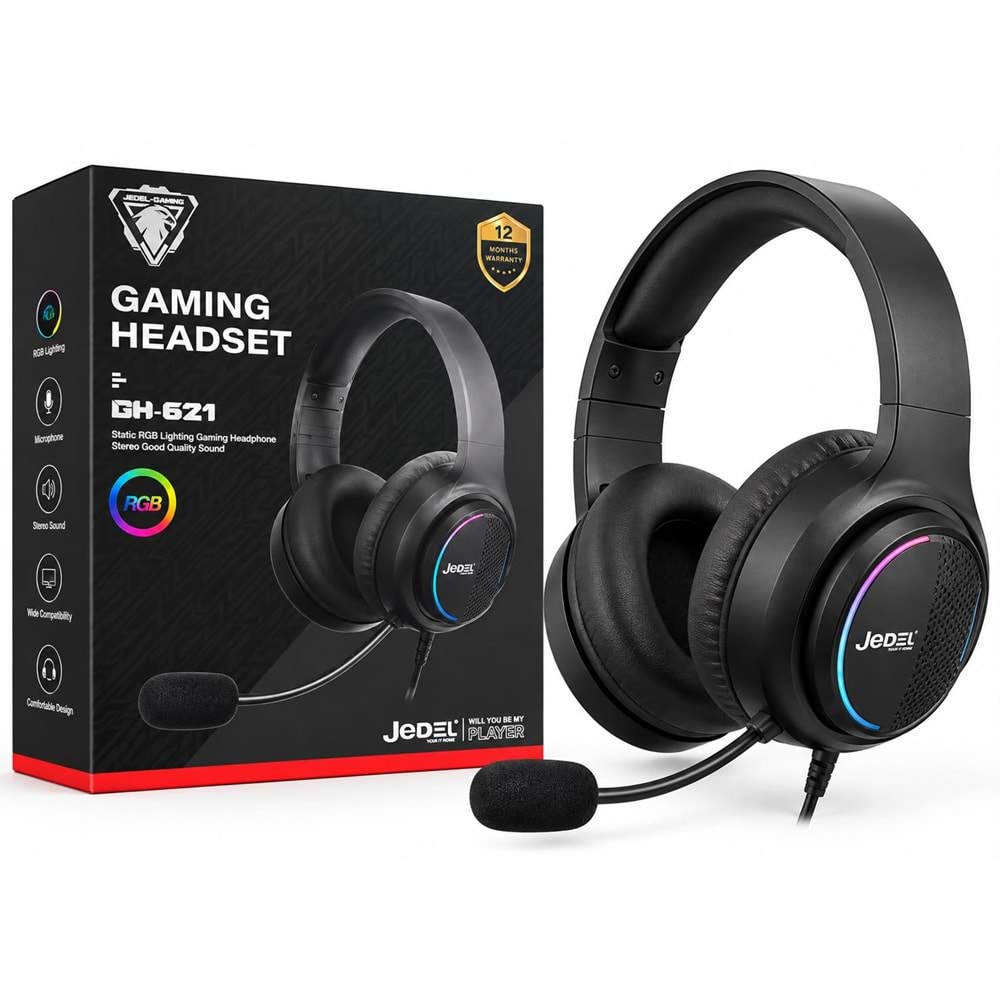 Jedel GH-621 Profesyonel 7.1 Usb Girişli Rgb Gaming Oyuncu Kulaklığı