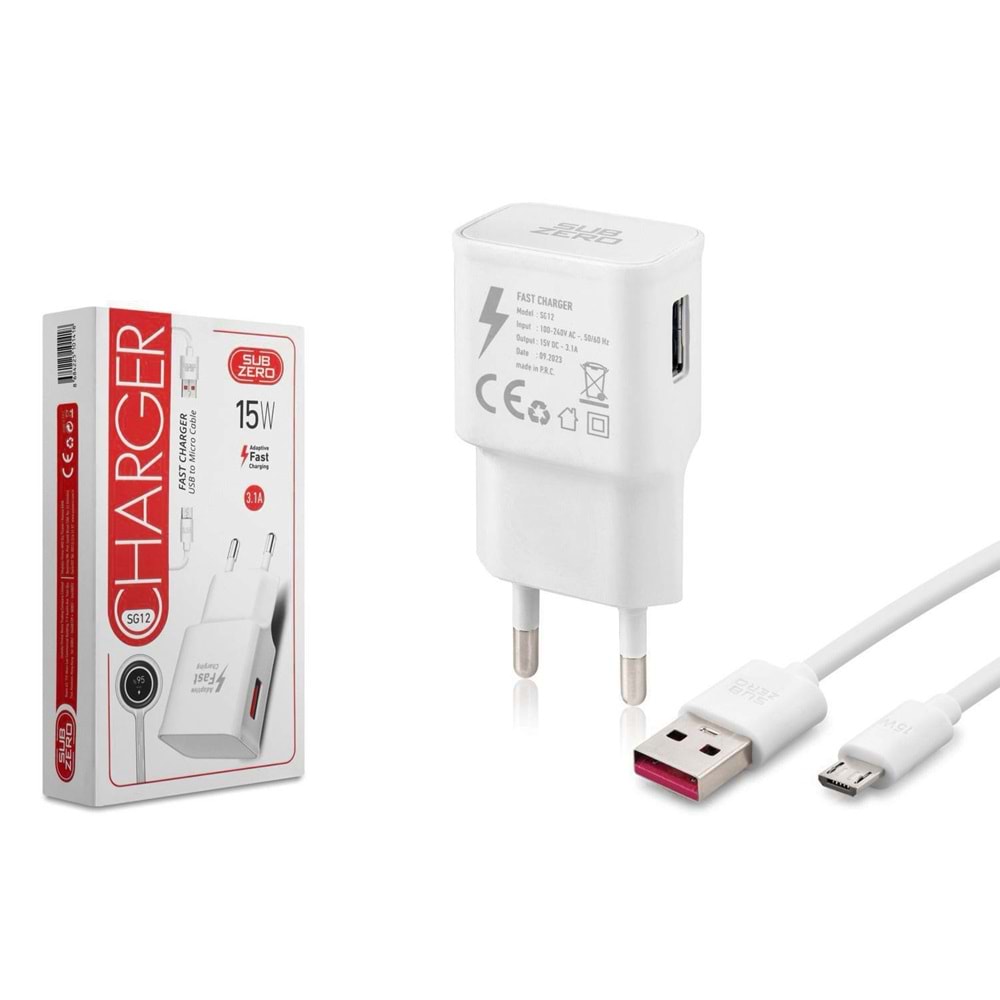 Subzero SG12 15w 3.1A Micro Hızlı USB Ev Tipi Şarj Aleti