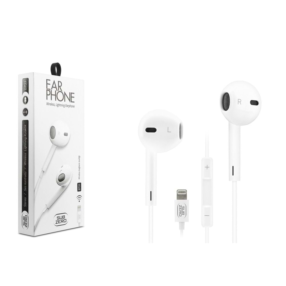 Subzero i7 Lighthing to Stereo Earphone Kablolu Kulaklık Beyaz EP33