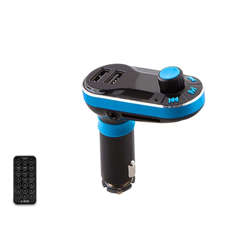 S-link SL-FM66 SD/Usb Destekli + 2.1A Usb Şarj Portlu Fm Transmitter (Bluetooth yok)