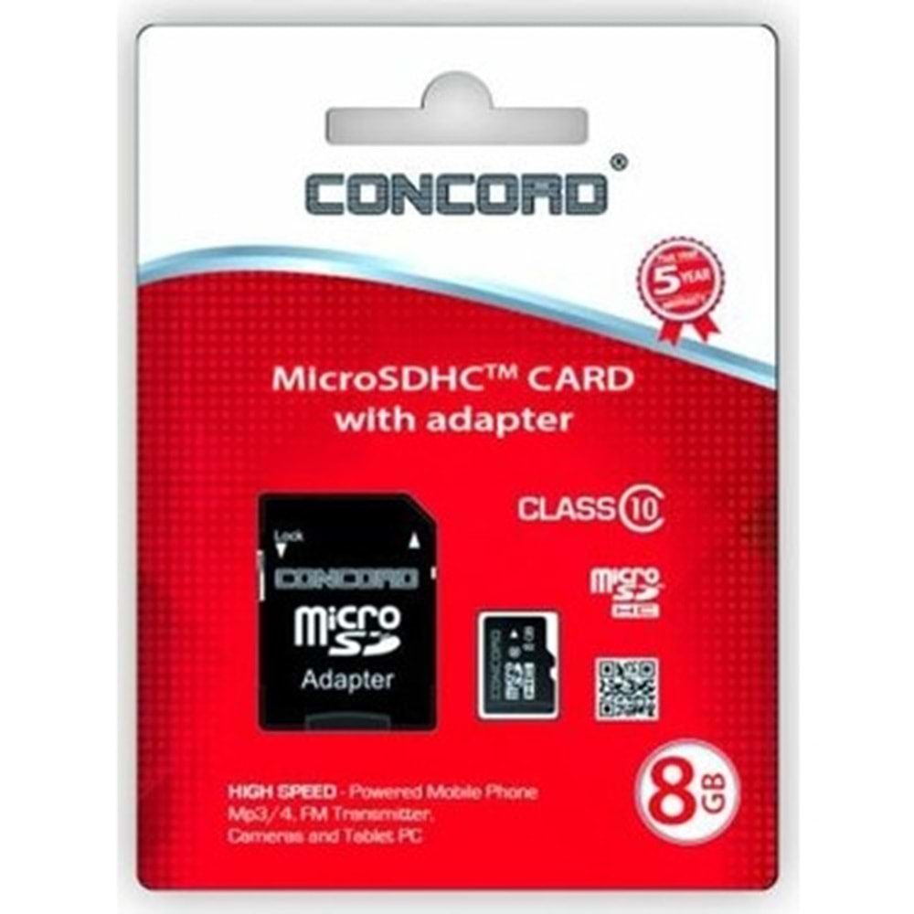 Concord CM8 High Speed 8GB TF Hafıza Kartı & SD Adaptör