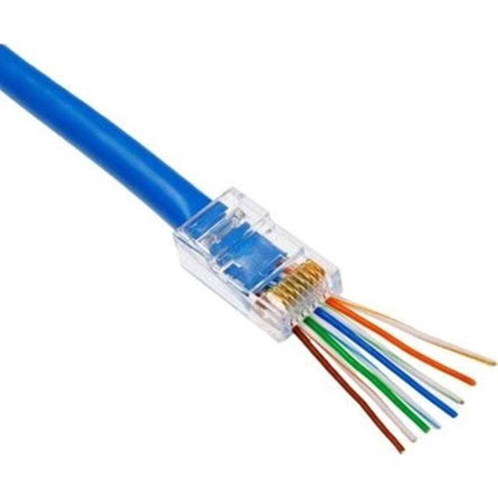 Rj45 CAT6 Konnektör Yeni Nesil Delikli Jack UTP Jak Connector 100lu