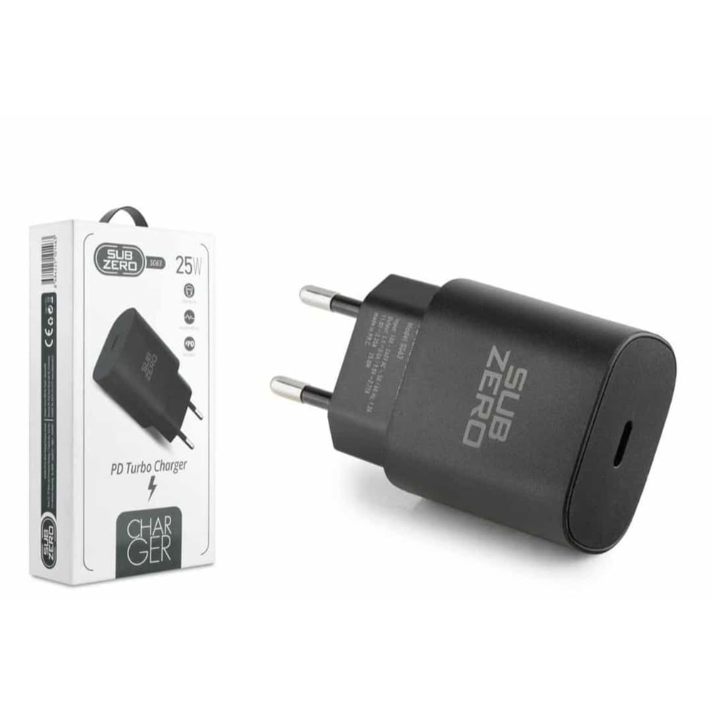 Subzero SG63 25W PD (Turbo) Type-C Girişli Ev Şarj Başlığı
