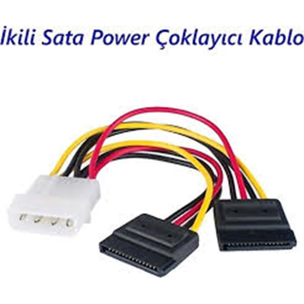 İkili Çift Sata Power Hdd 4 pin Güç Kablosu