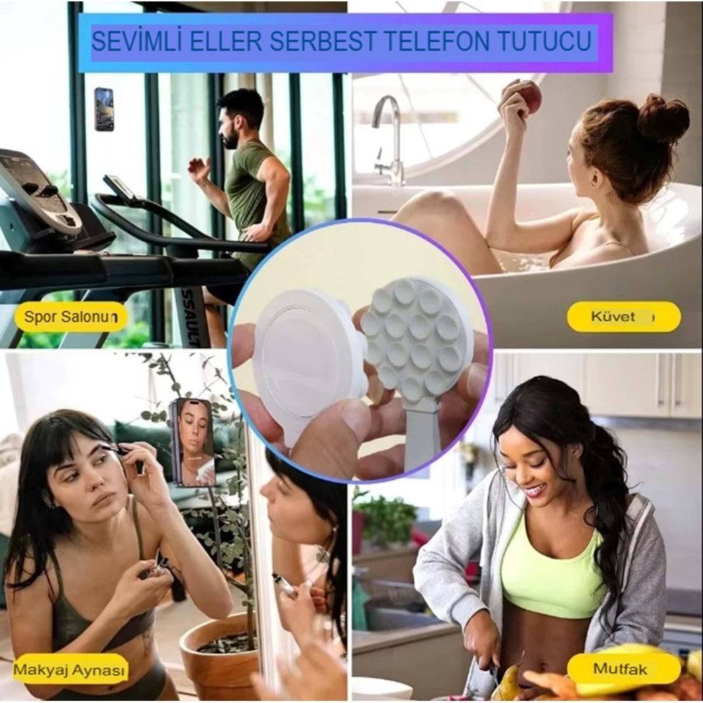 Subzero HR21 Vantuzlu Çıkarılabilir Telefon Standlı Telefon Tutacağı
