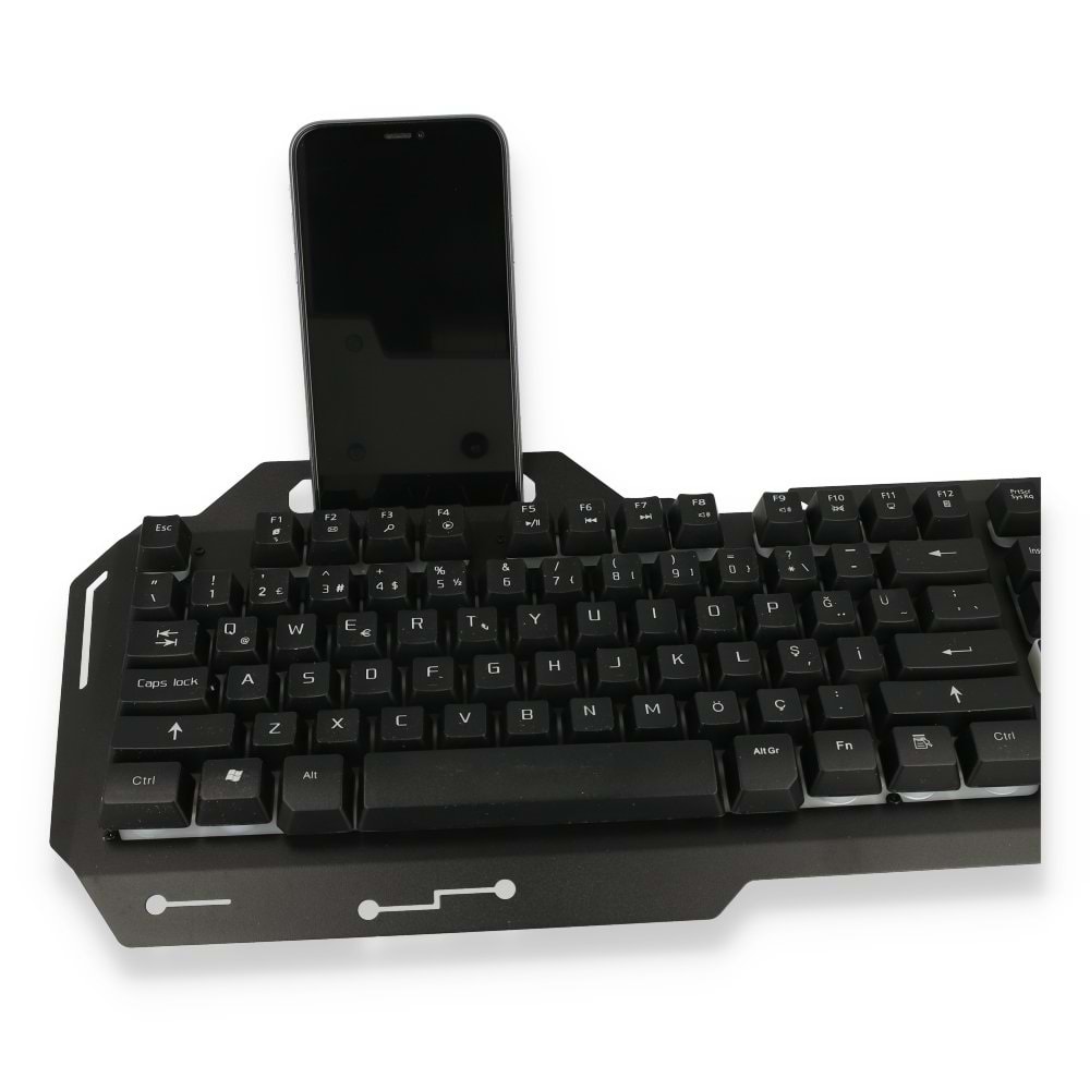 Konfulon V1 RGB Işıklı Metal Yüzey Türkçe Q Kablolu Gaming Klavye