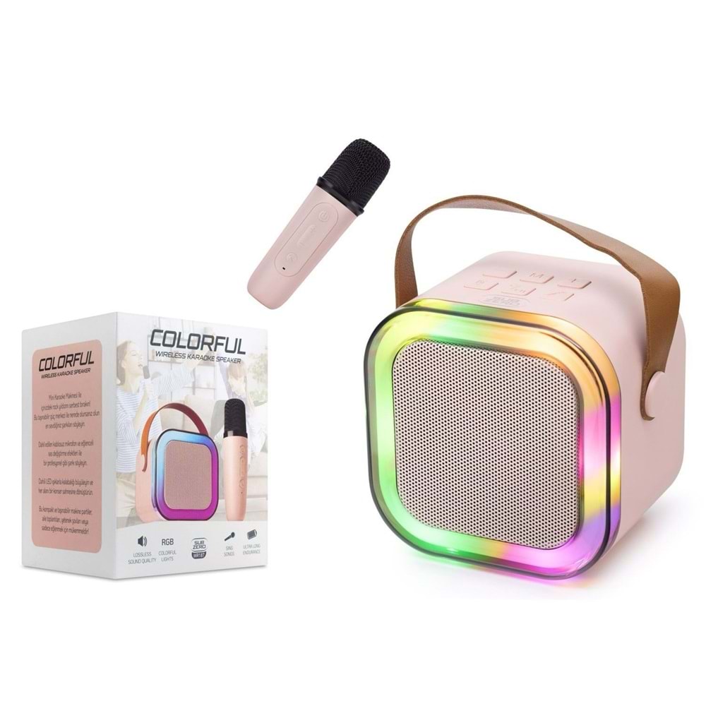 Subzero WR187 Karaoke Mikrofonlu Rgb Ledli Bluetooth Müzik Çalar