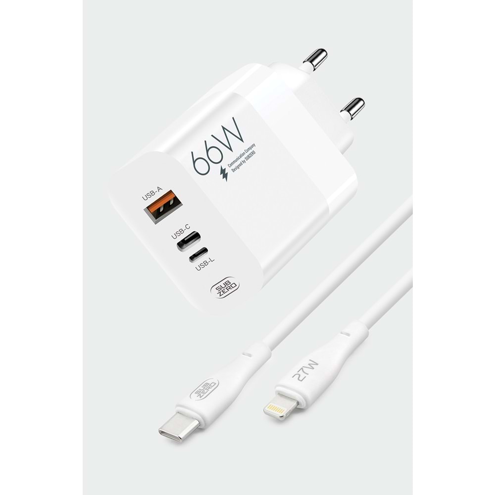 Subzero SG90 66W Usb+PD+Ligtning Girişli Turbo Şarj Aleti
