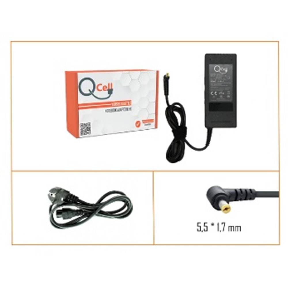Qcell QBA-004 19V 4.74 A 5.5*1.7 Acer 65W Laptop Adaptör