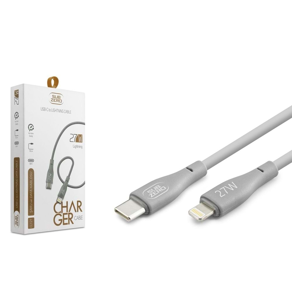Subzero CL121 27W PD Type-C Lightning Hızlı Şarj Data Kablosu