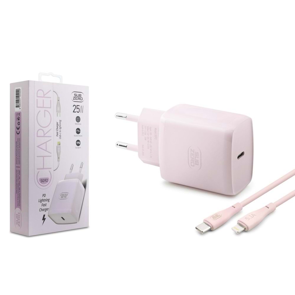 Subzero SG92 25W PD Girişili Ligtning Fast Şarj Aleti
