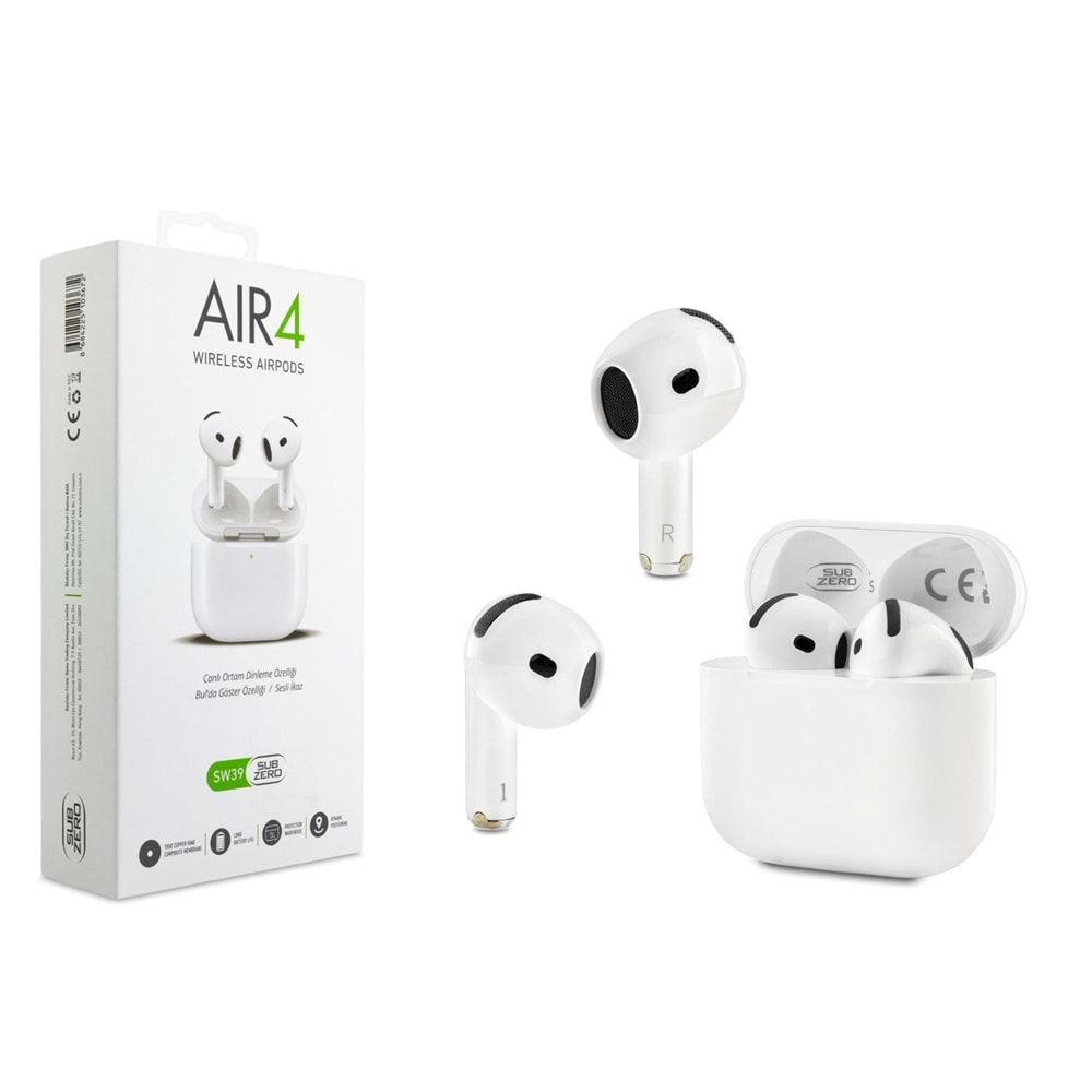 Subzero SW39 AIR4 Beyaz Kılıf Hediyeli Bluetooth Kulaklık