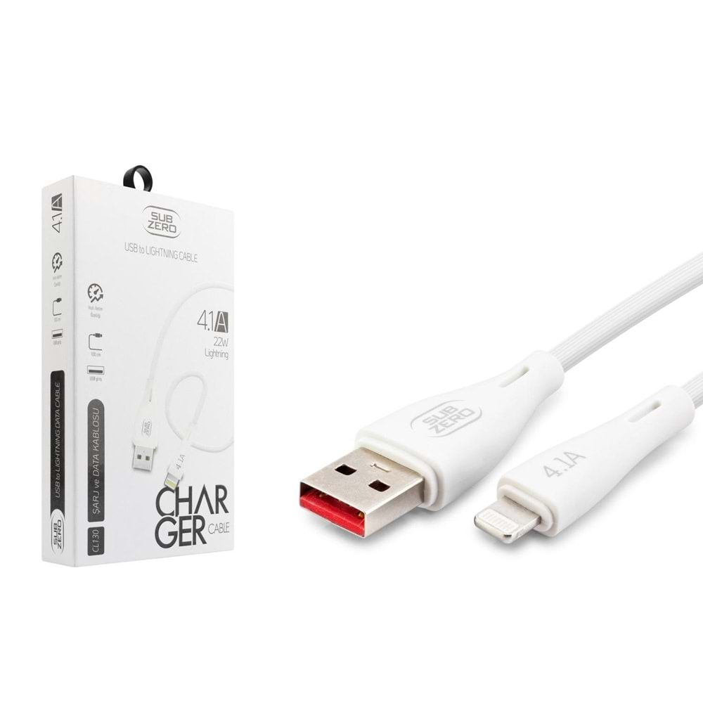 Subzero CL130 4.1A Lightning Hızlı Şarj Data Kablosu 1mt