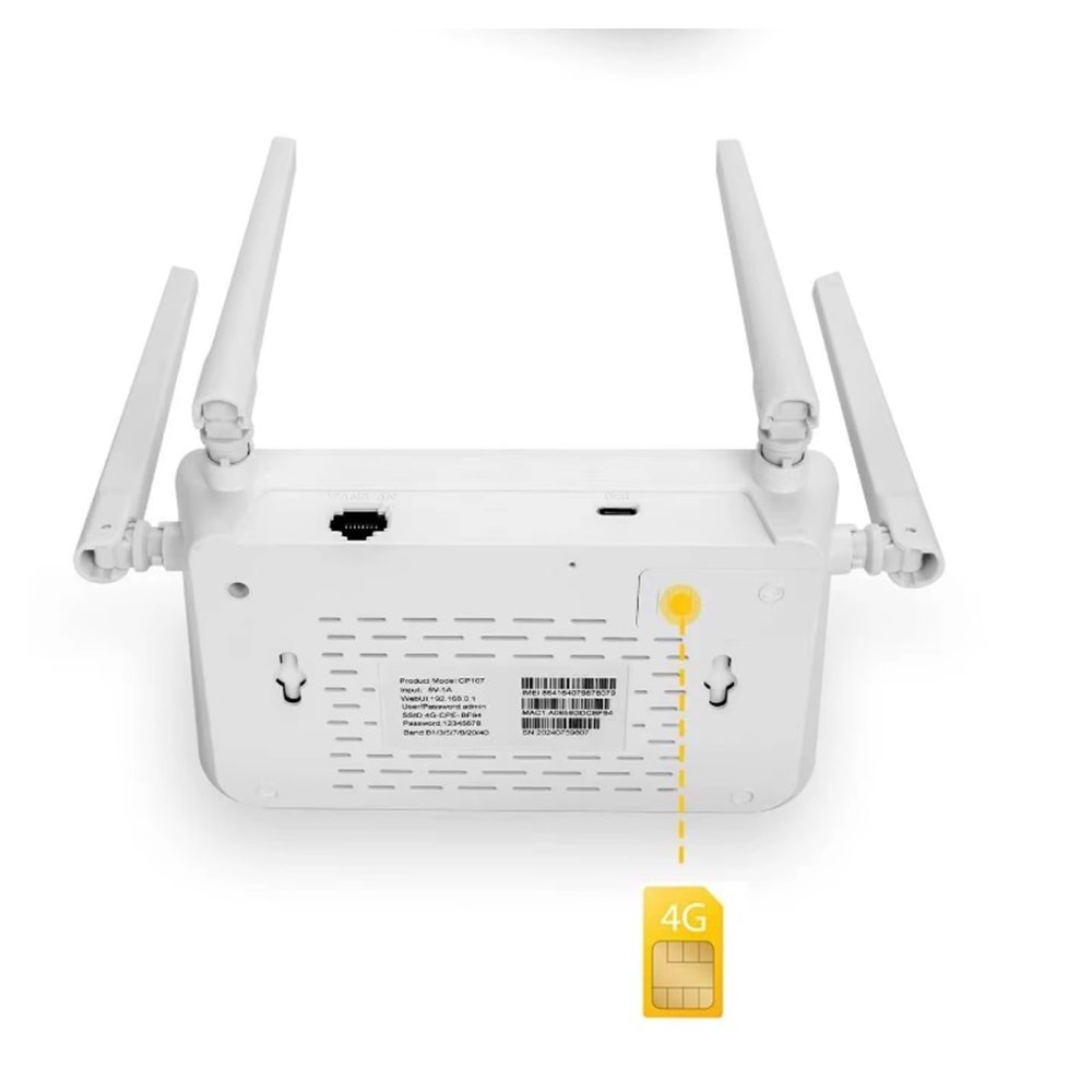 Pars PRS-CP14G 4G Kablosuz Yönlendirici wifi 6+ 300 Mbps 4G Sim Kartlı