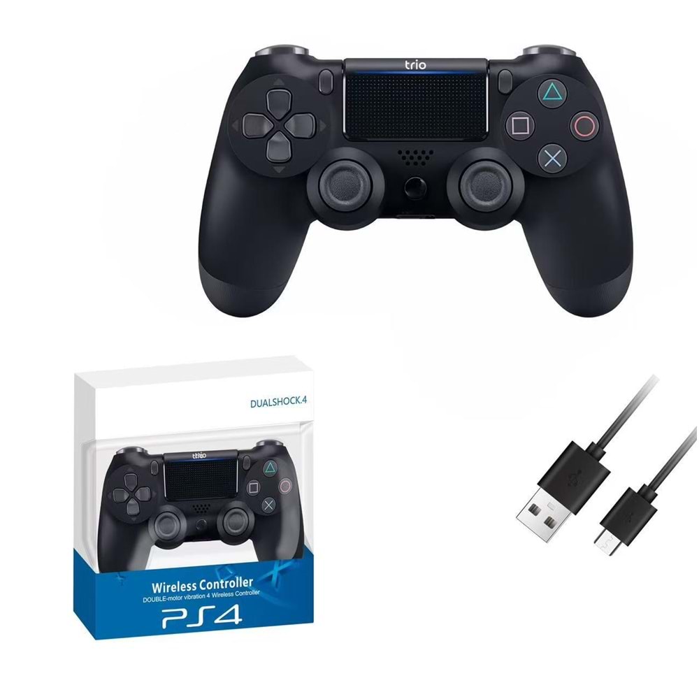 Trio TR901S (Siyah) Doubleshock 4 Kablosuz Titreşimli PS4 Oyun Kolu