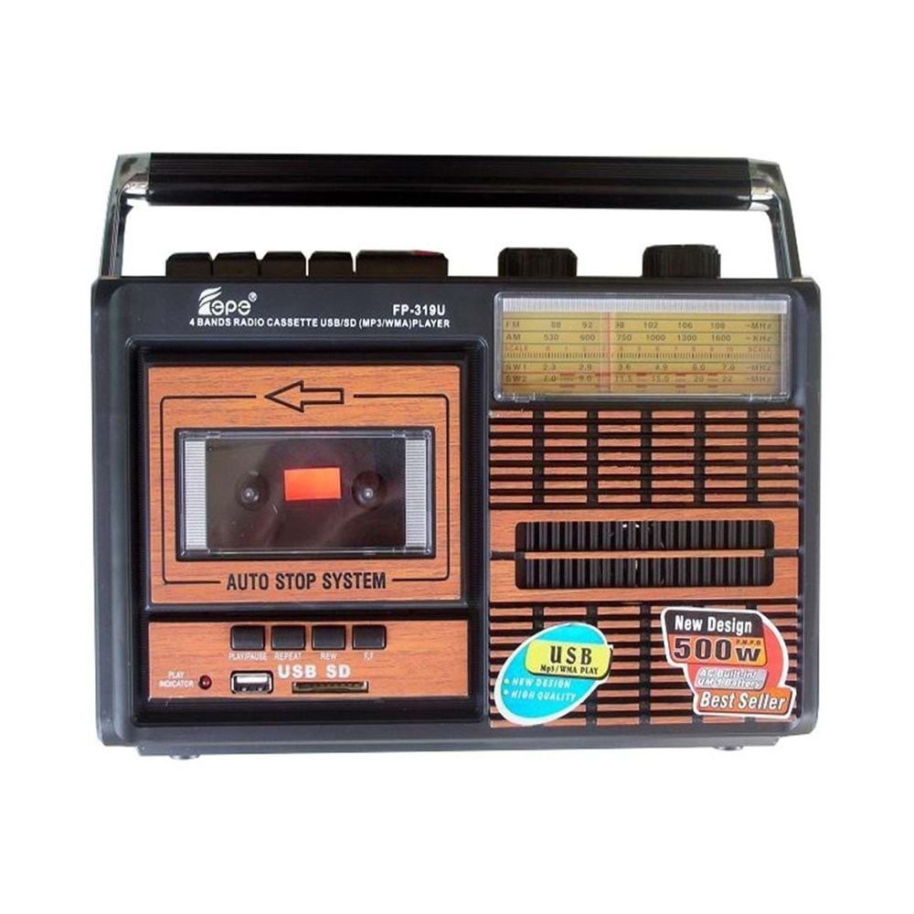 FB-319U USB SD MP3 Çalar Nostaljik Radyo Kaset Çalar